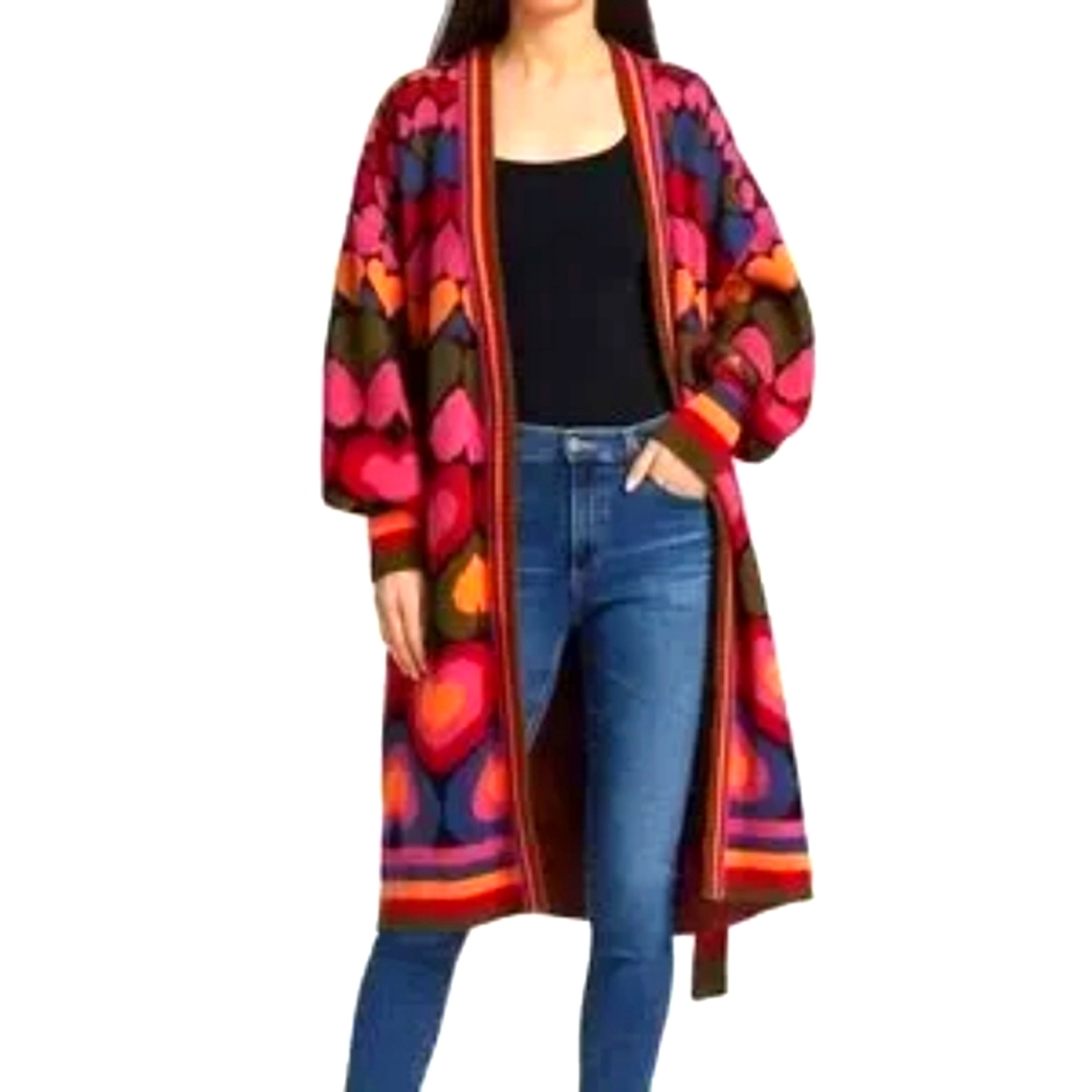 NWT Farm Rio. Full of Hearts Cardigan. M